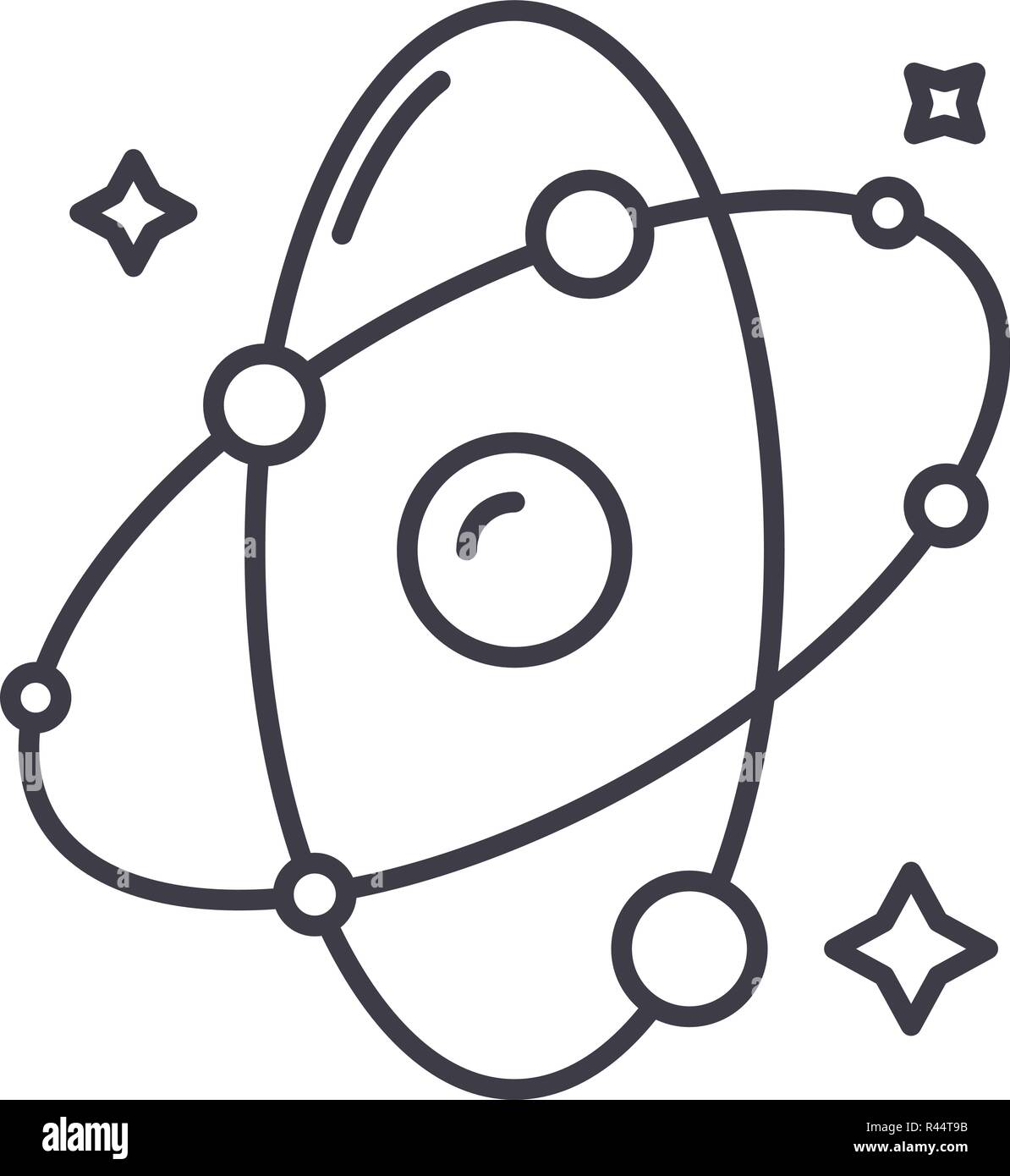 Molecule line icon concept. Molecule vector linear illustration, symbol, sign Stock Vector