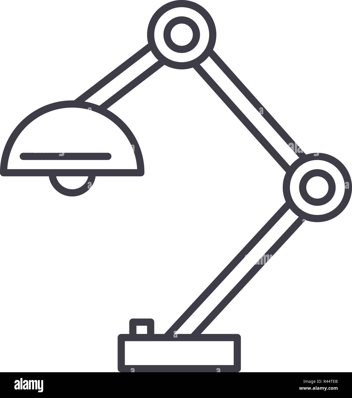 Office lamp line icon concept. Office lamp vector linear illustration