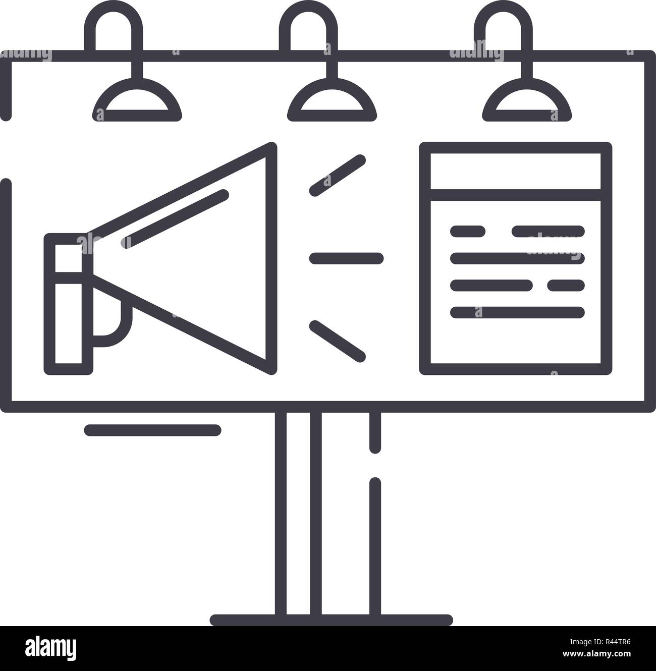 Outdoor Advertising Banner Line Icon Concept Outdoor Advertising