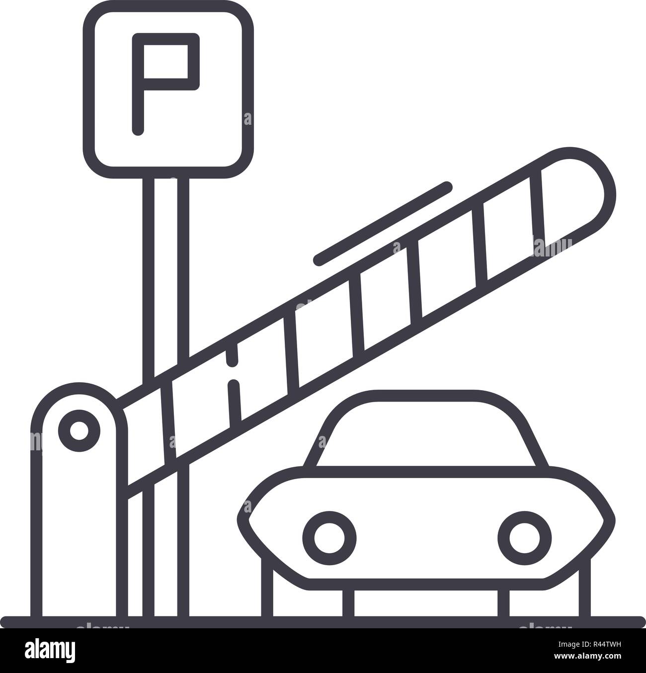 Parking lot line icon concept. Parking lot vector linear illustration