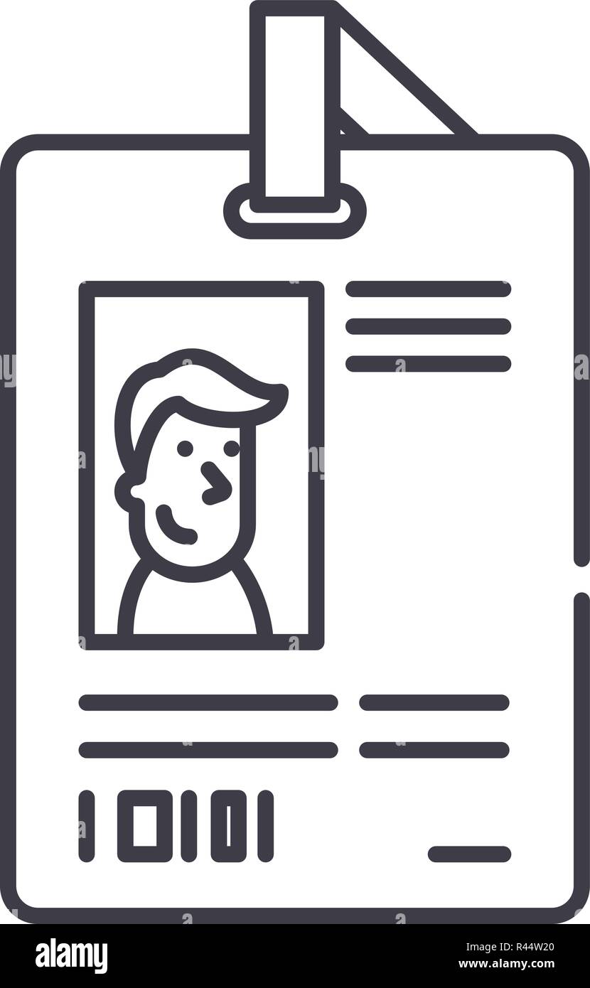 Personal pass line icon concept. Personal pass vector linear ...