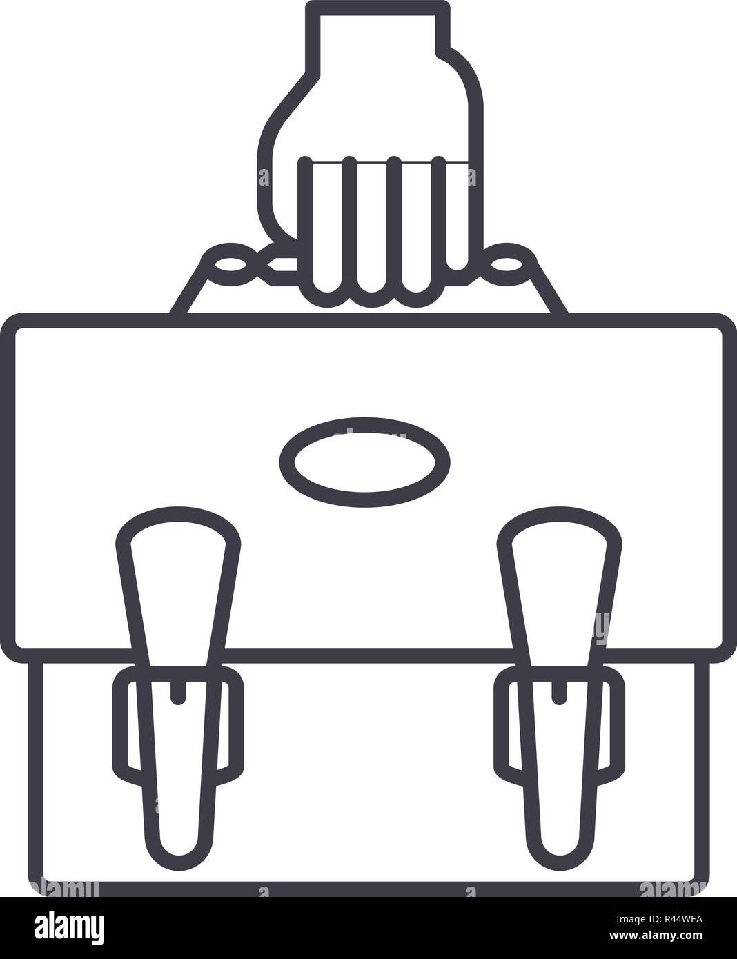 Project portfolio line icon concept. Project portfolio vector linear