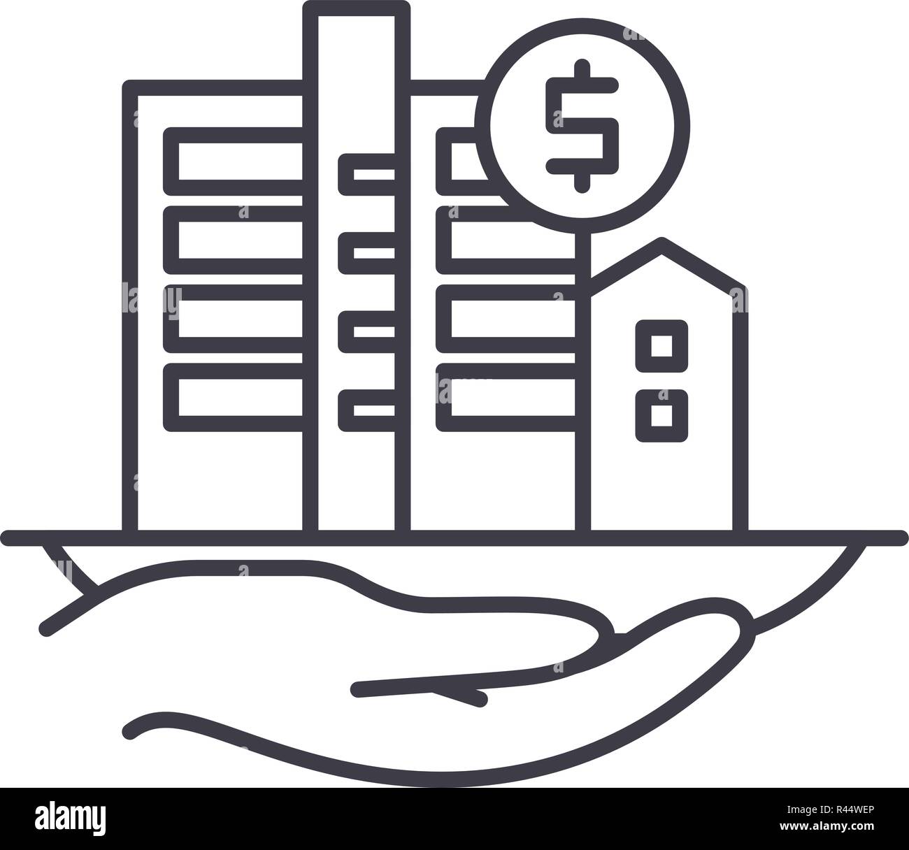property-valuation-line-icon-concept-property-valuation-vector-linear