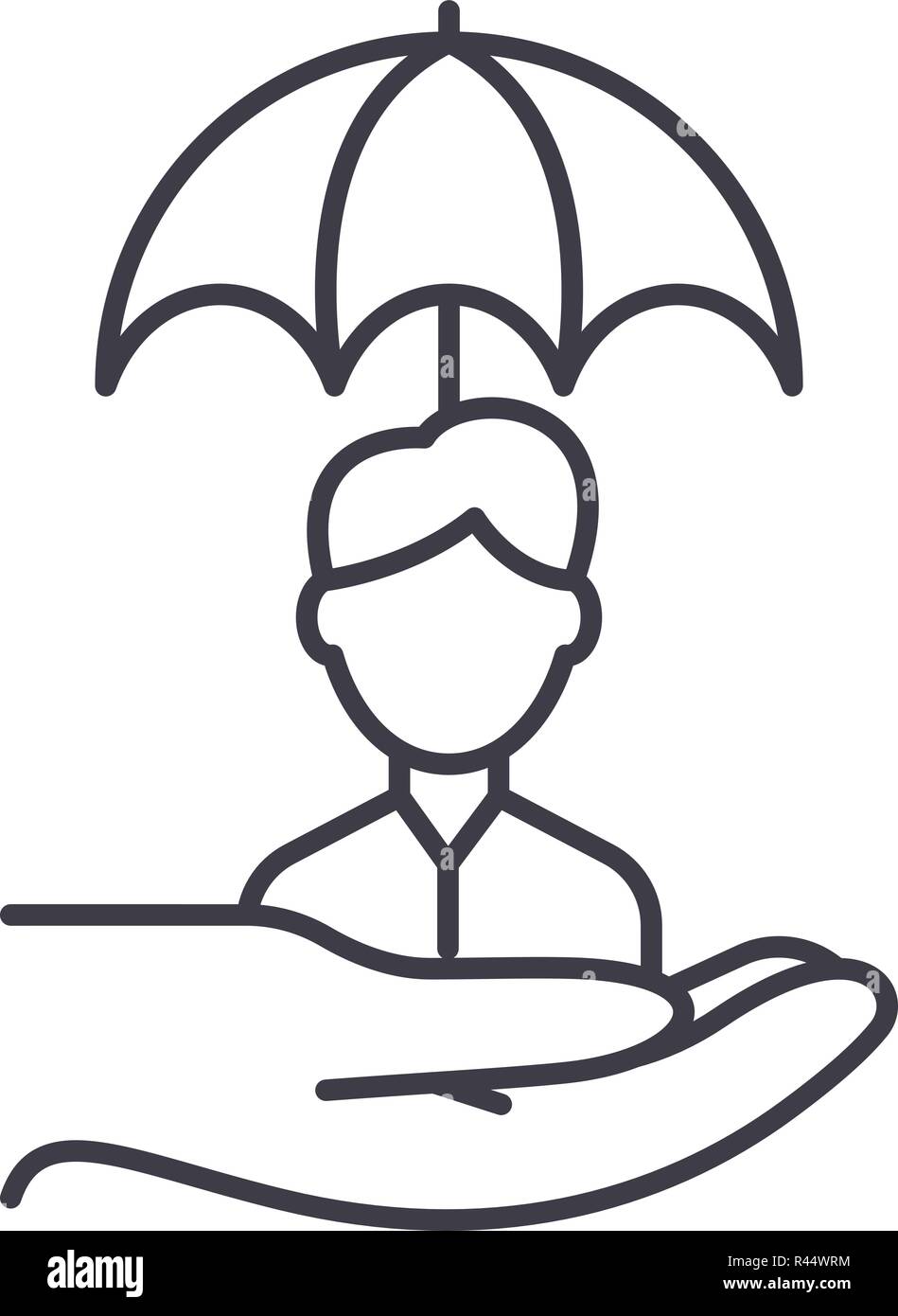 Risk management line icon concept. Risk management vector linear ...