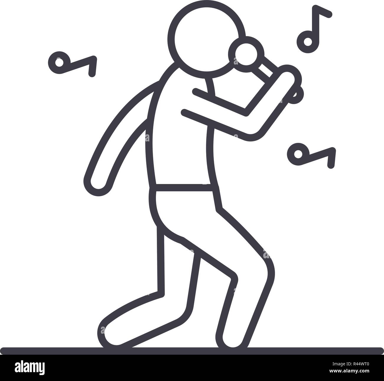 Rock star line icon concept. Rock star vector linear illustration