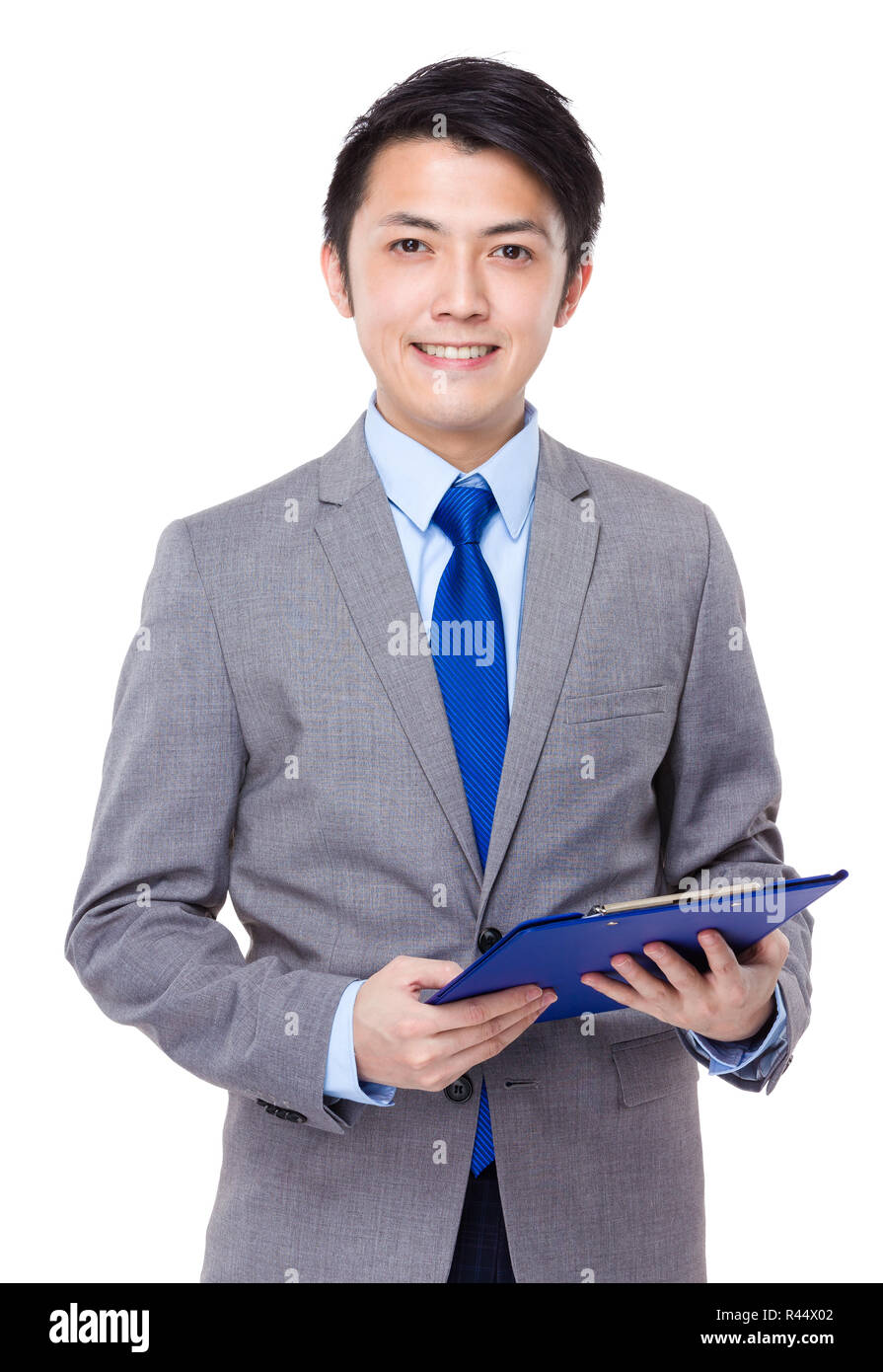 Young businessman with a folder Stock Photo