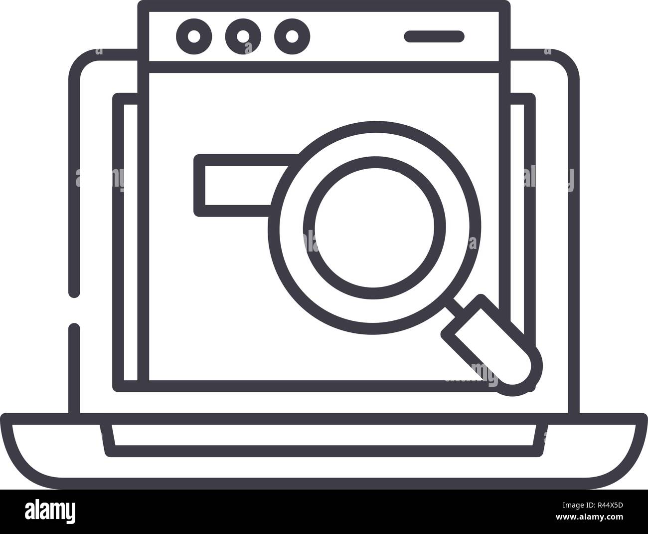 Search site line icon concept. Search site vector linear illustration ...