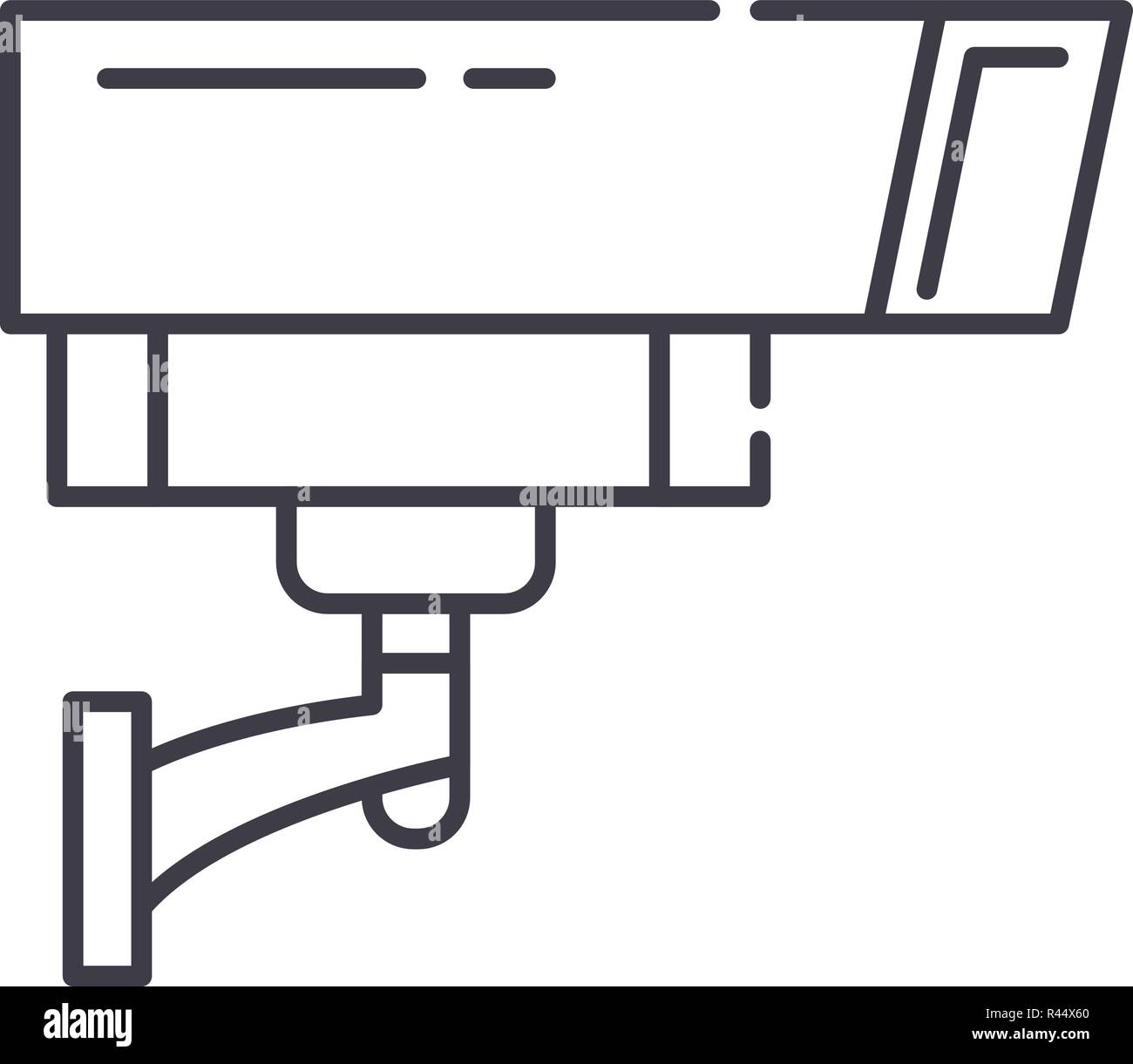 Security camera line icon concept. Security camera vector linear ...