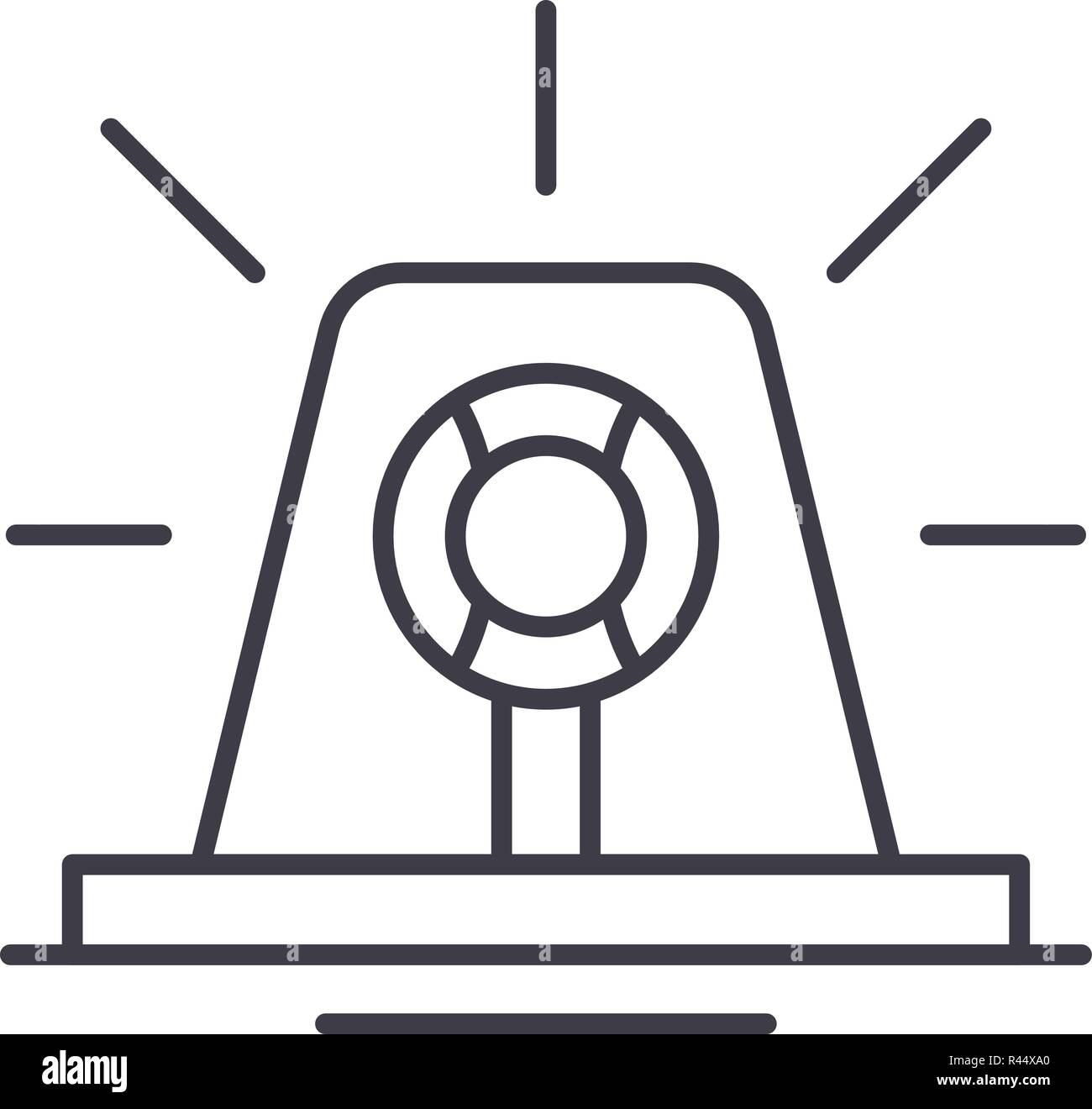 Signal light line icon concept. Signal light vector linear illustration, symbol, sign Stock