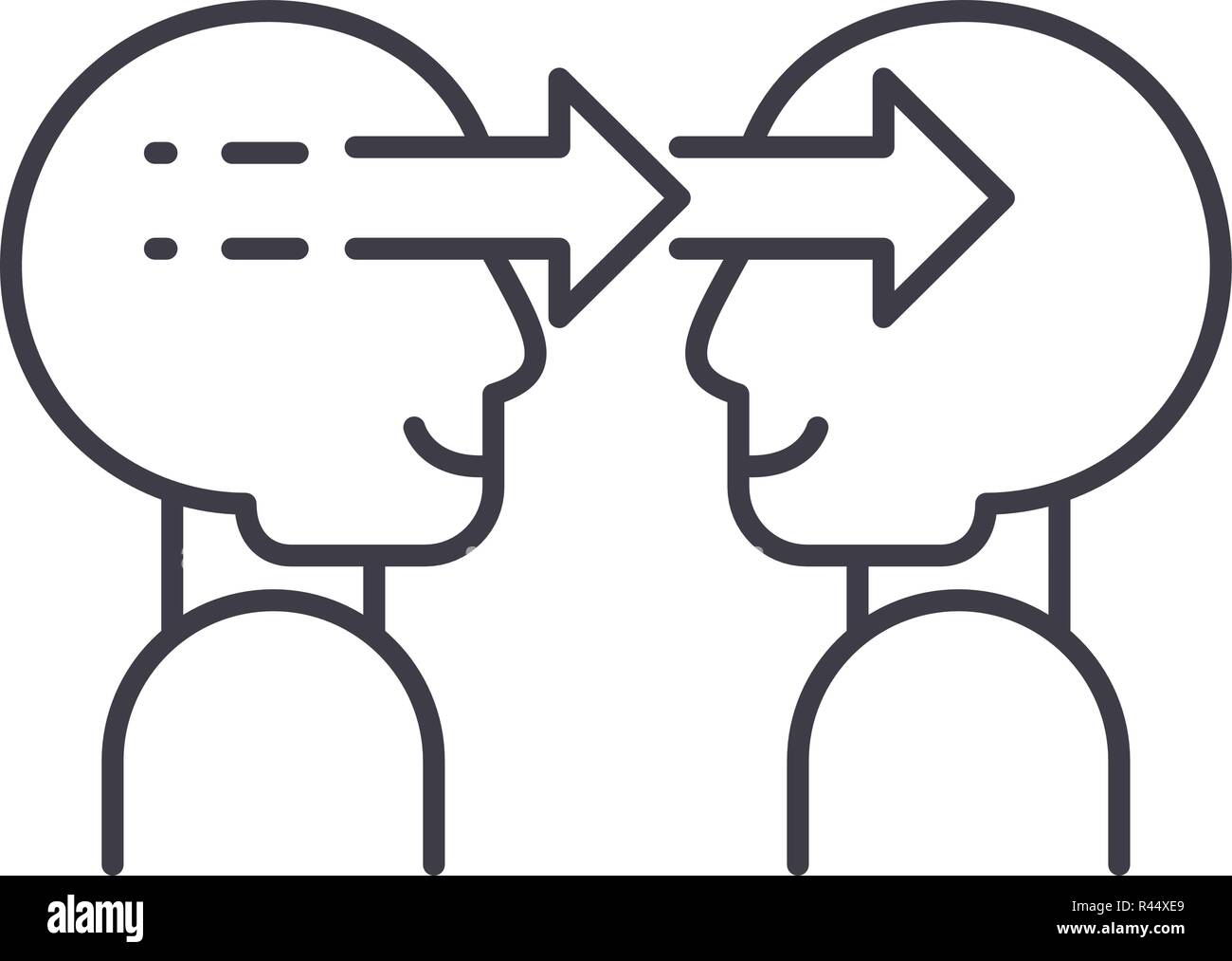 Social manipulation line icon concept. Social manipulation vector