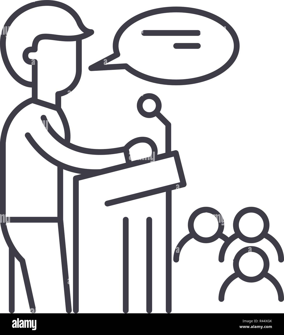 Speaker line icon concept. Speaker vector linear illustration, symbol