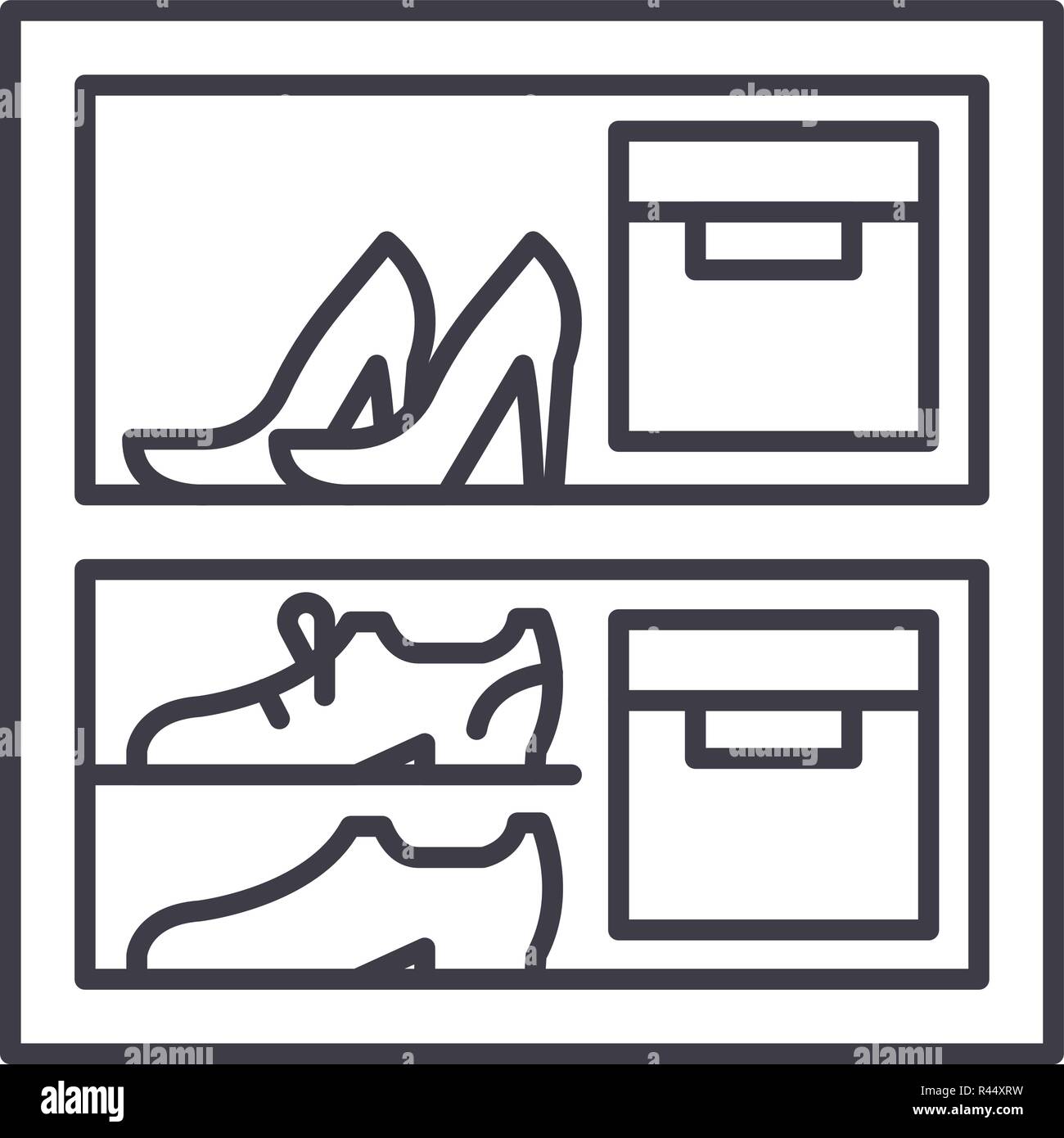 Storage of things line icon concept. Storage of things vector linear ...