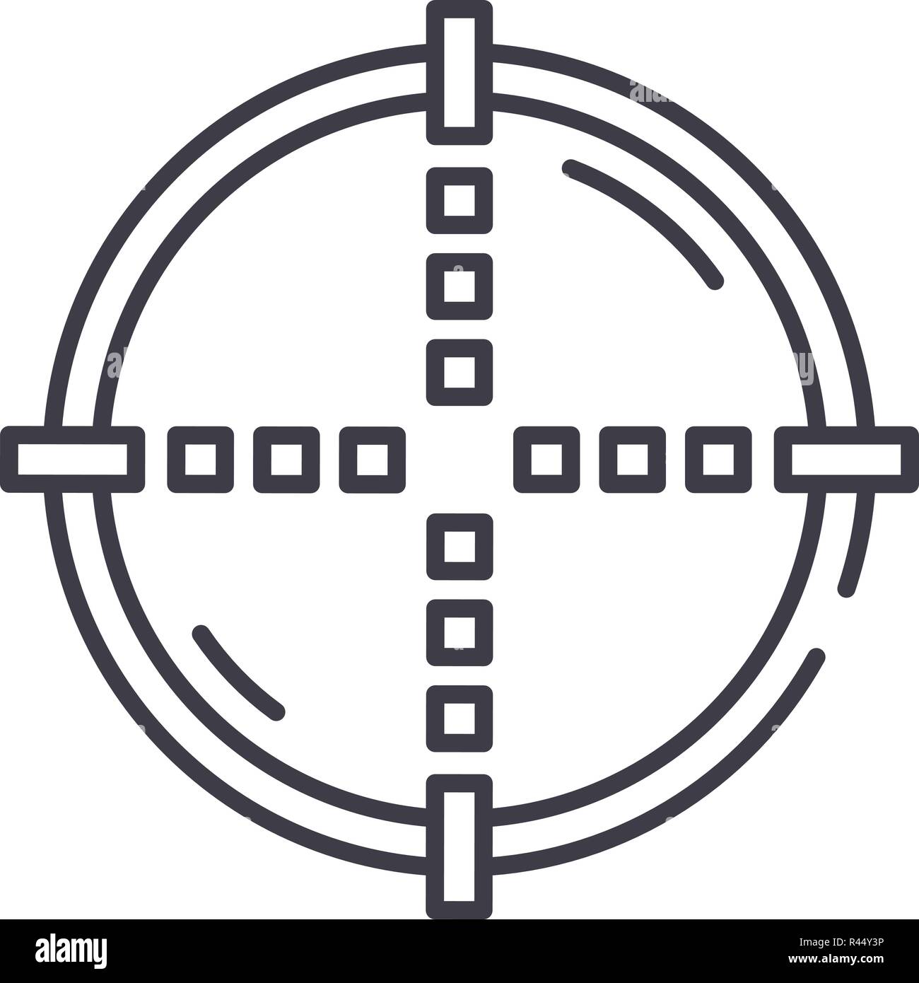 Target line icon concept. Target vector linear illustration, symbol ...