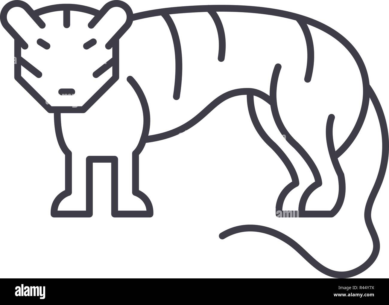 Tiger Logo Design In Thin Line Style Vector, A Lineal Icon Depicting Bengal  Tiger On White Background, Vector Illustration By Flat Icon And Dribbble,  Behance Hd PNG and Vector with Transparent Background