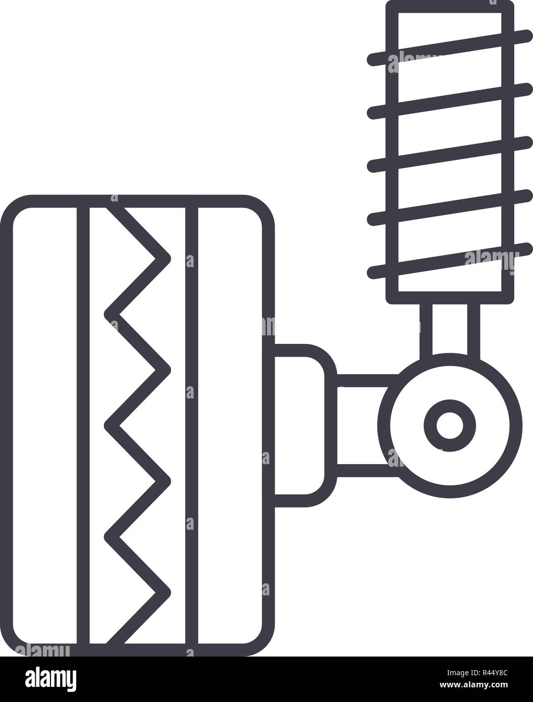 Tire fitting line icon concept. Tire fitting vector linear illustration ...