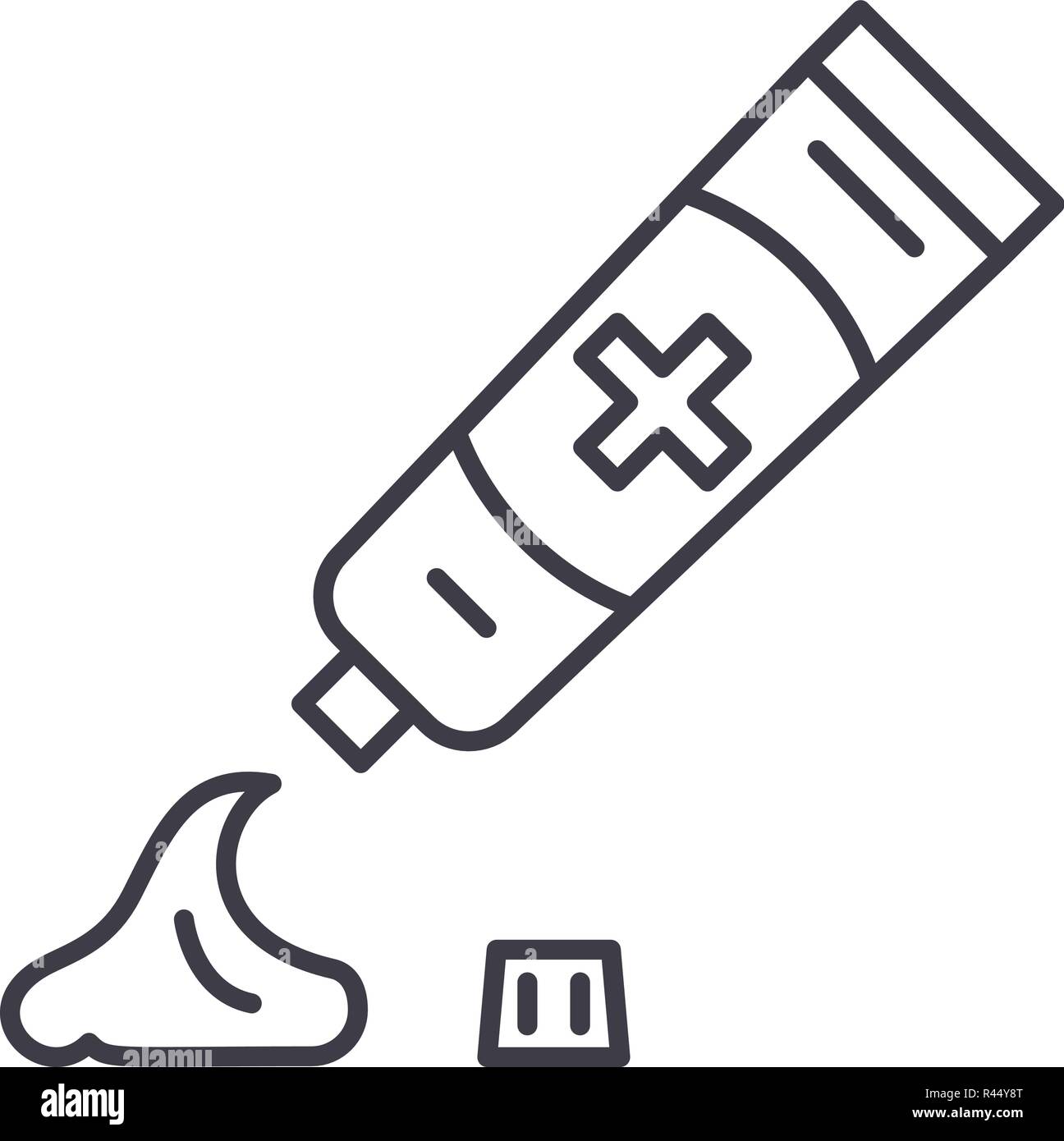 Toothpaste line icon concept. Toothpaste vector linear illustration ...