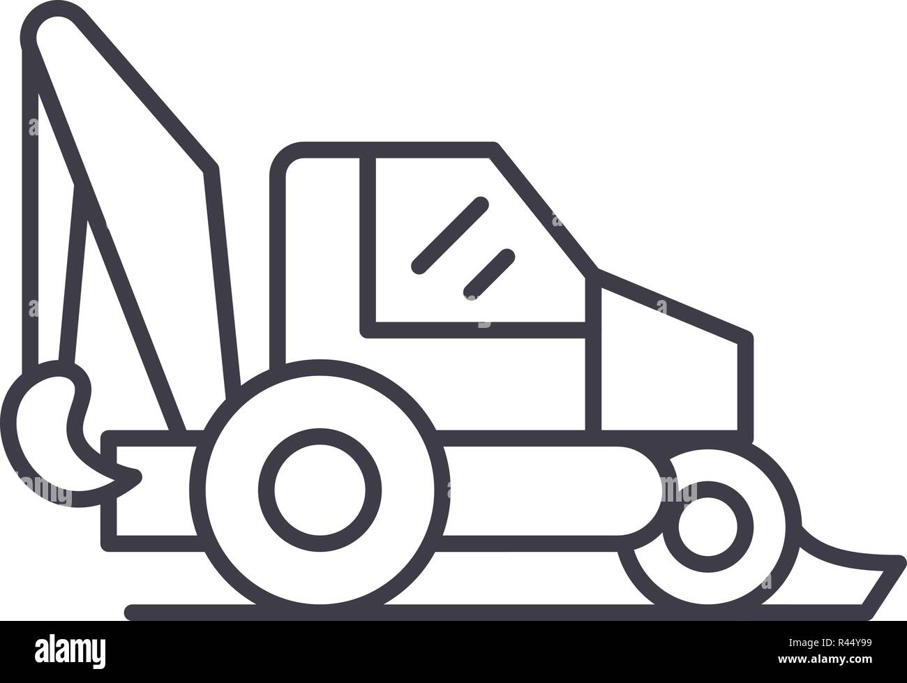 Tractor line icon concept. Tractor vector linear illustration, symbol ...
