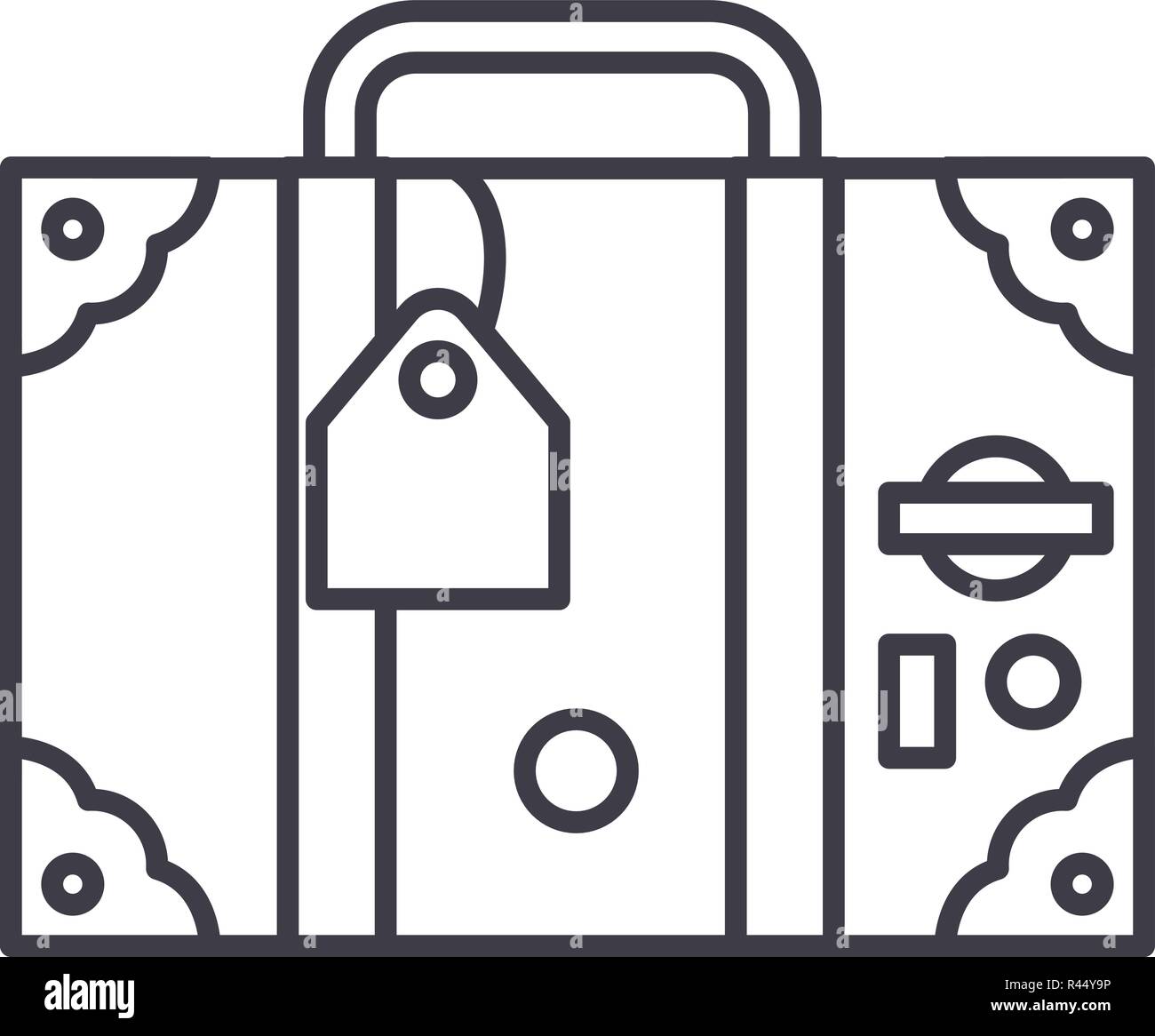 Travel suitcase line icon concept. Travel suitcase vector linear ...