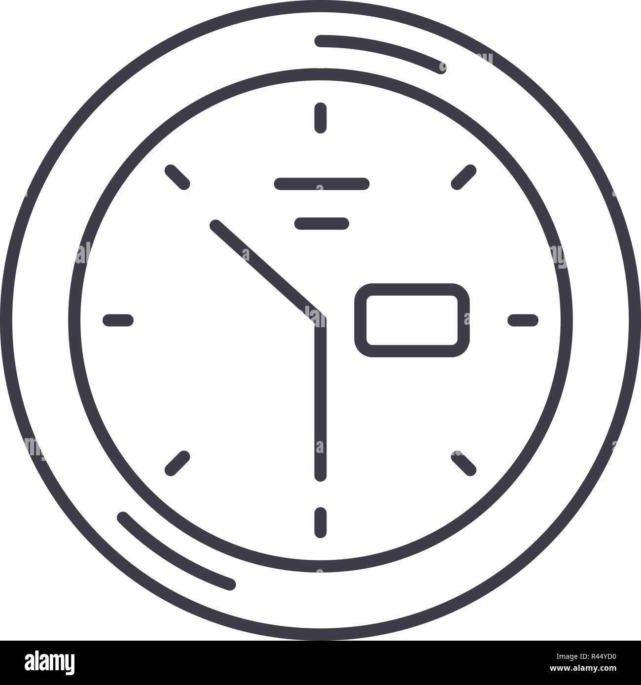 Wall clock line icon concept. Wall clock vector linear illustration ...