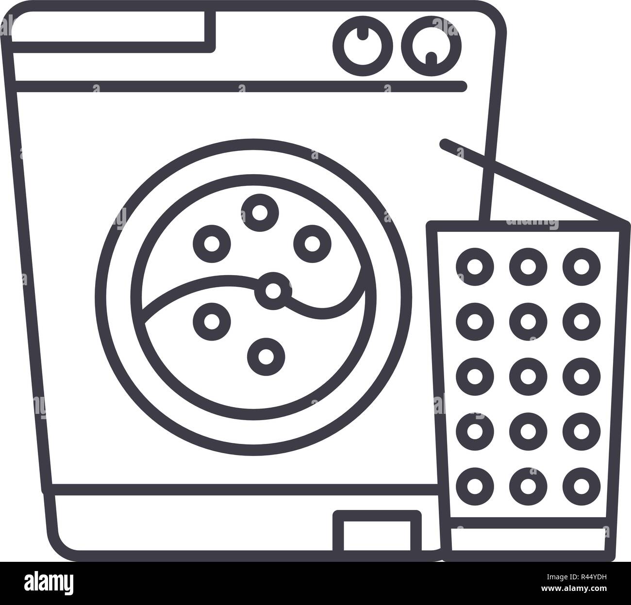 Washer line icon concept. Washer vector linear illustration, symbol, sign Stock Vector