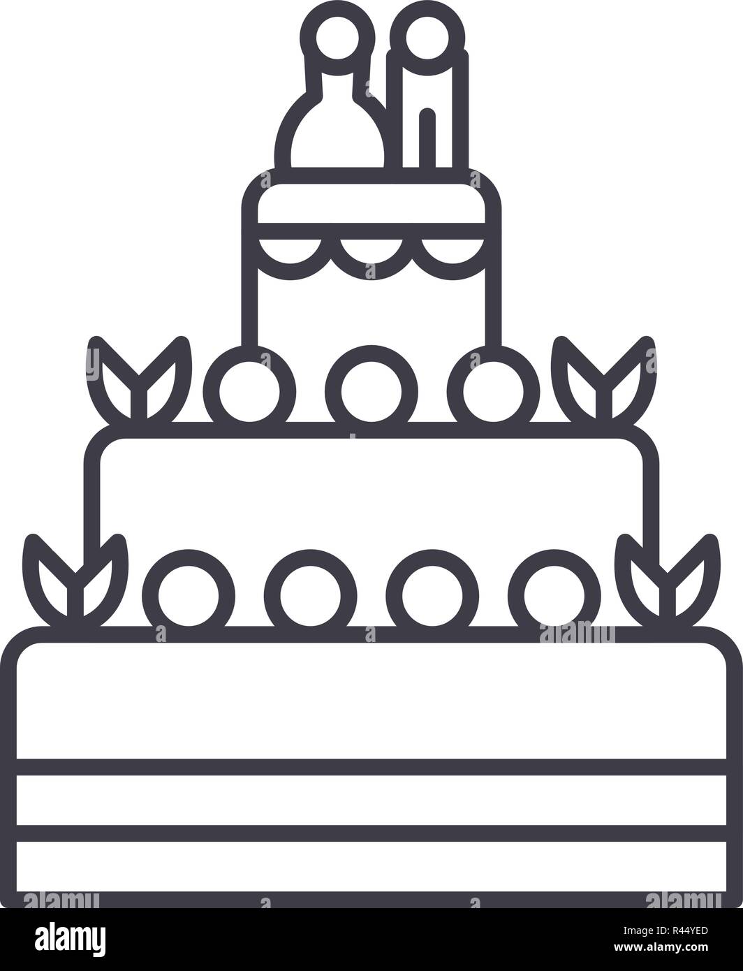Wedding Cake Line Icon Concept Wedding Cake Vector Linear Illustration Symbol Sign Stock Vector Image Art Alamy