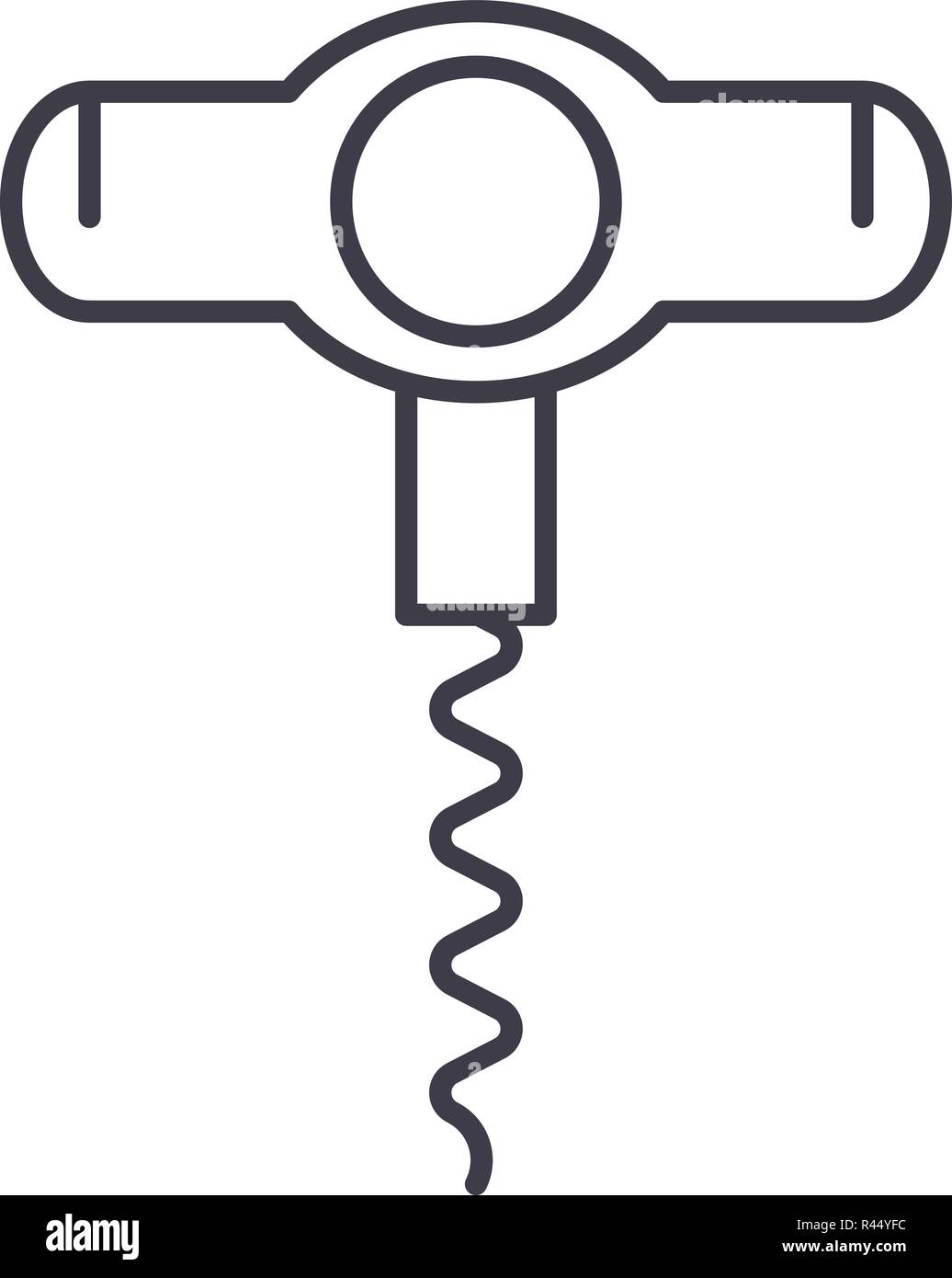 Wine opener line icon concept. Wine opener vector linear illustration