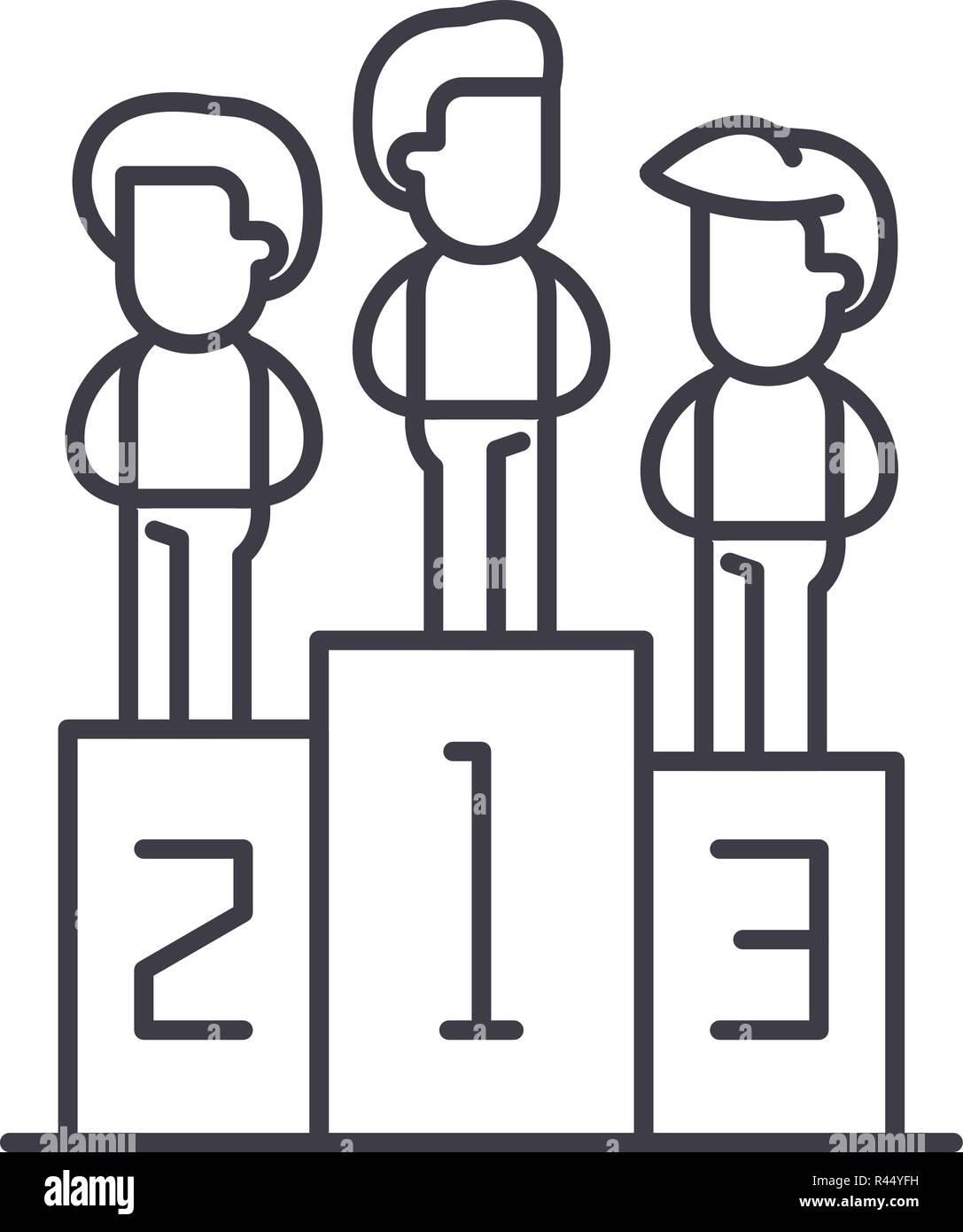 Winning team line icon concept. Winning team vector linear illustration ...