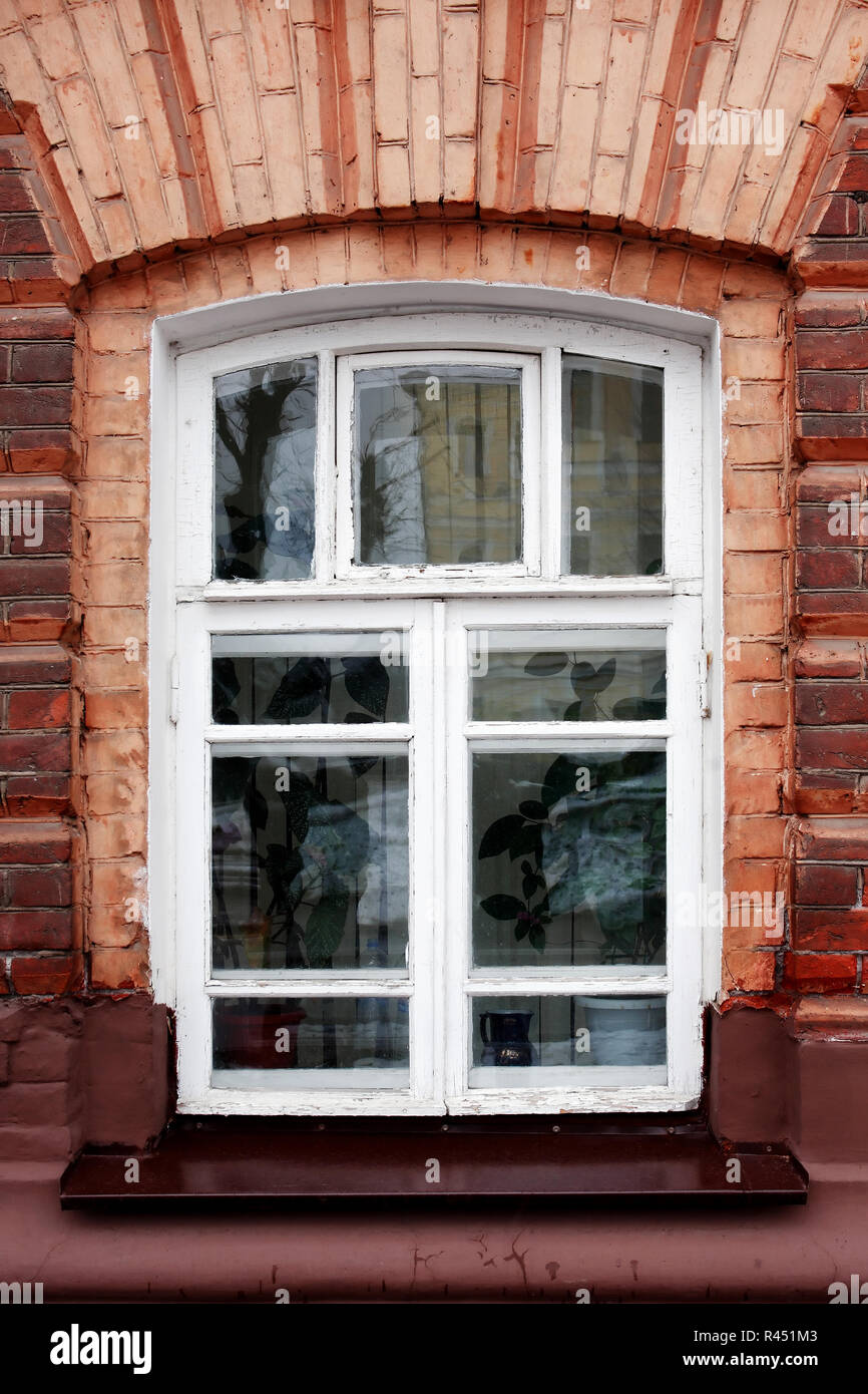 Old house red brick wall with nice window Stock Photo - Alamy