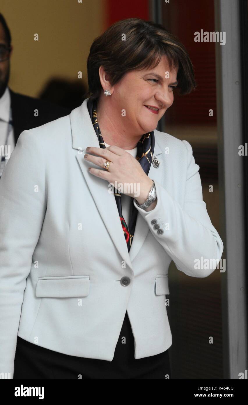 London, UK, Nov 25th 2018. Arlene Foster seen at the BBC studios for