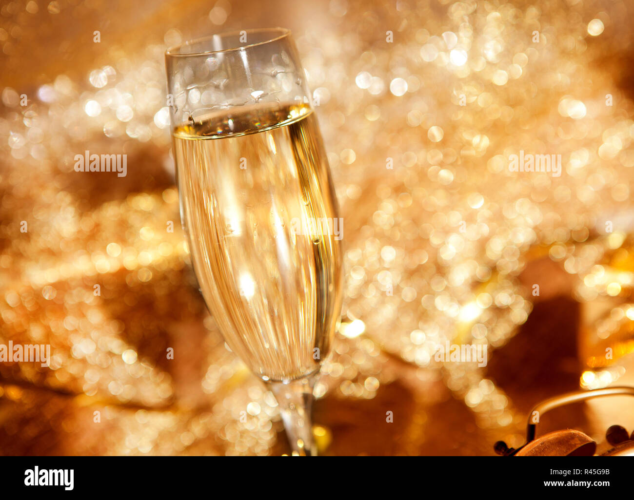 new year's eve champagne glass Stock Photo - Alamy