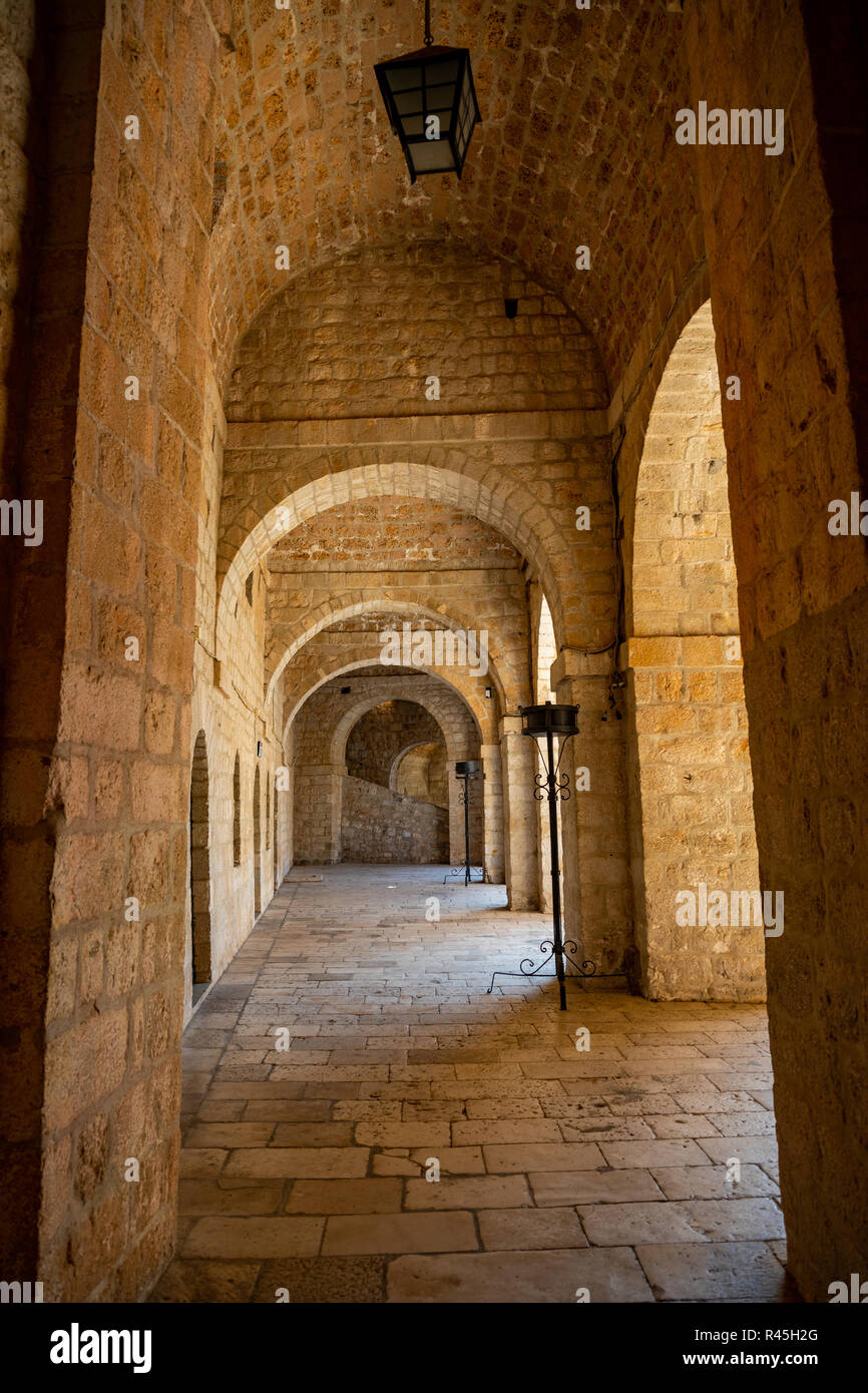Interior of Fort Lovrijenac, St. Lawrence Fortress building ...