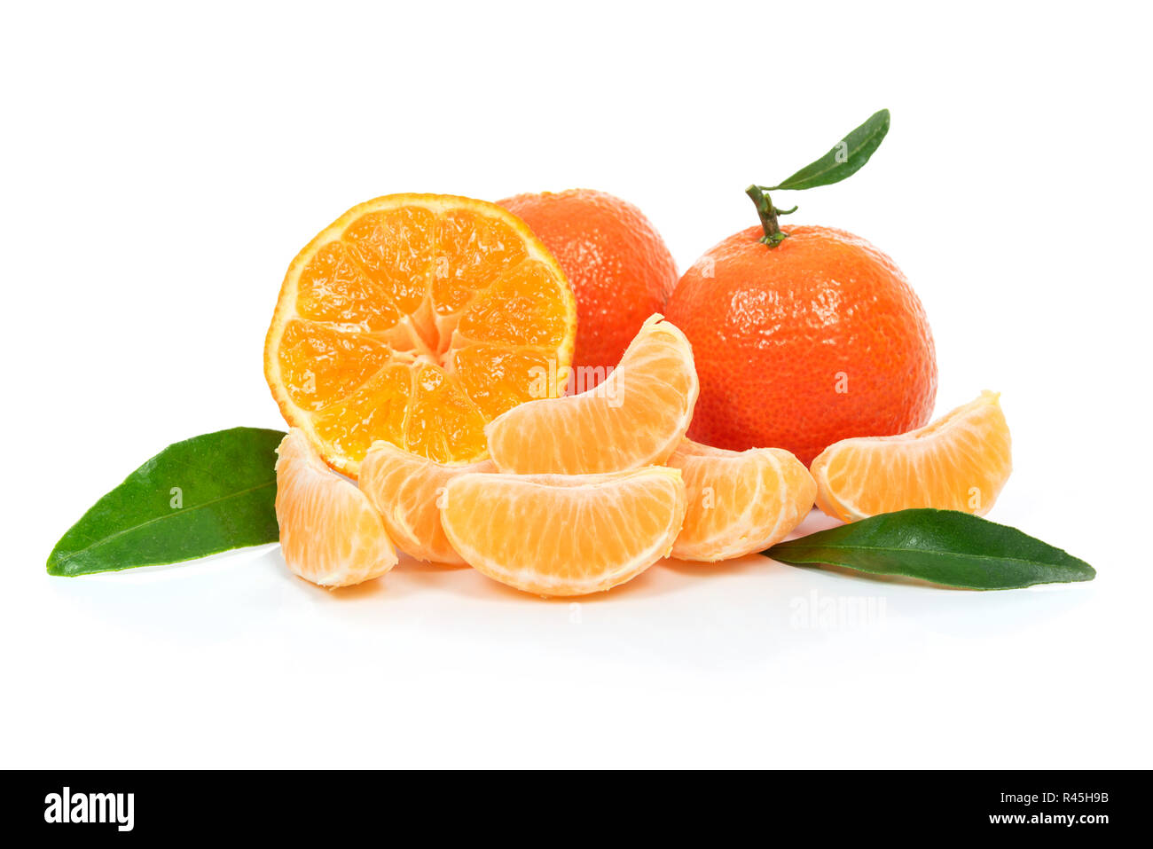 Tropical fruit composition - fresh fruits and pieces of orange or ...