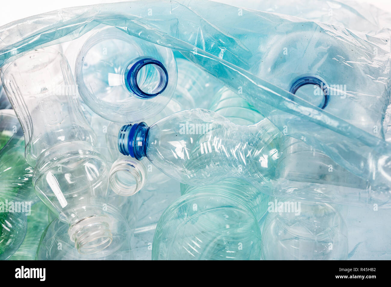 Environmental conservation concept empty plastic bottles ready for