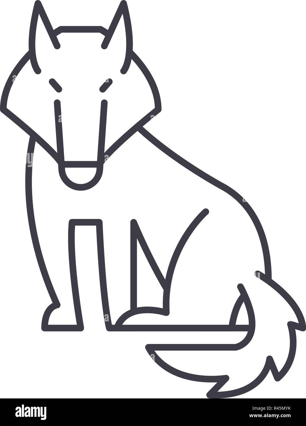Wolf line icon concept. Wolf vector linear illustration, symbol, sign ...
