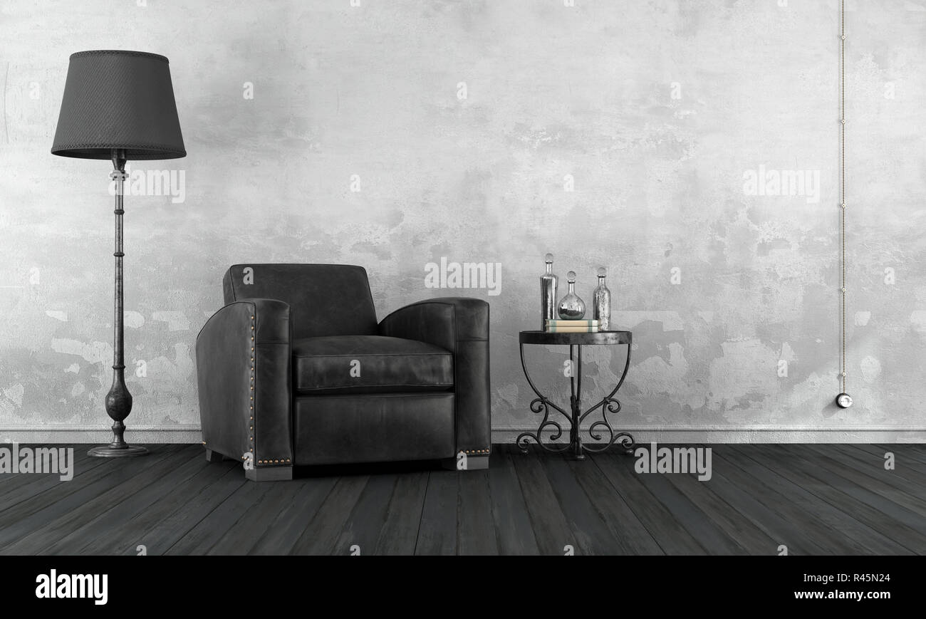 Black and white vintage room Stock Photo - Alamy