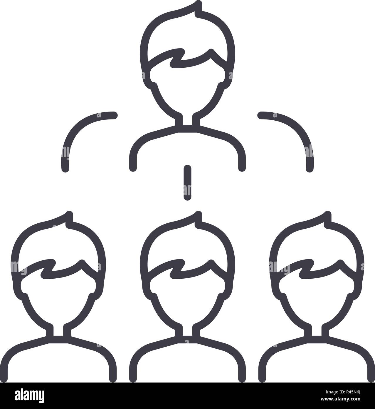 Work team line icon concept. Work team vector linear illustration ...