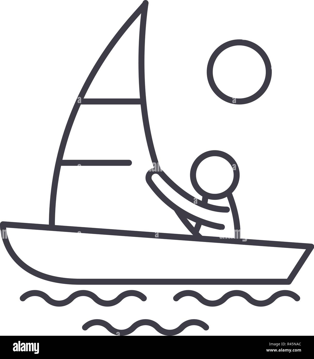 Yachting line icon concept. Yachting vector linear illustration, symbol ...