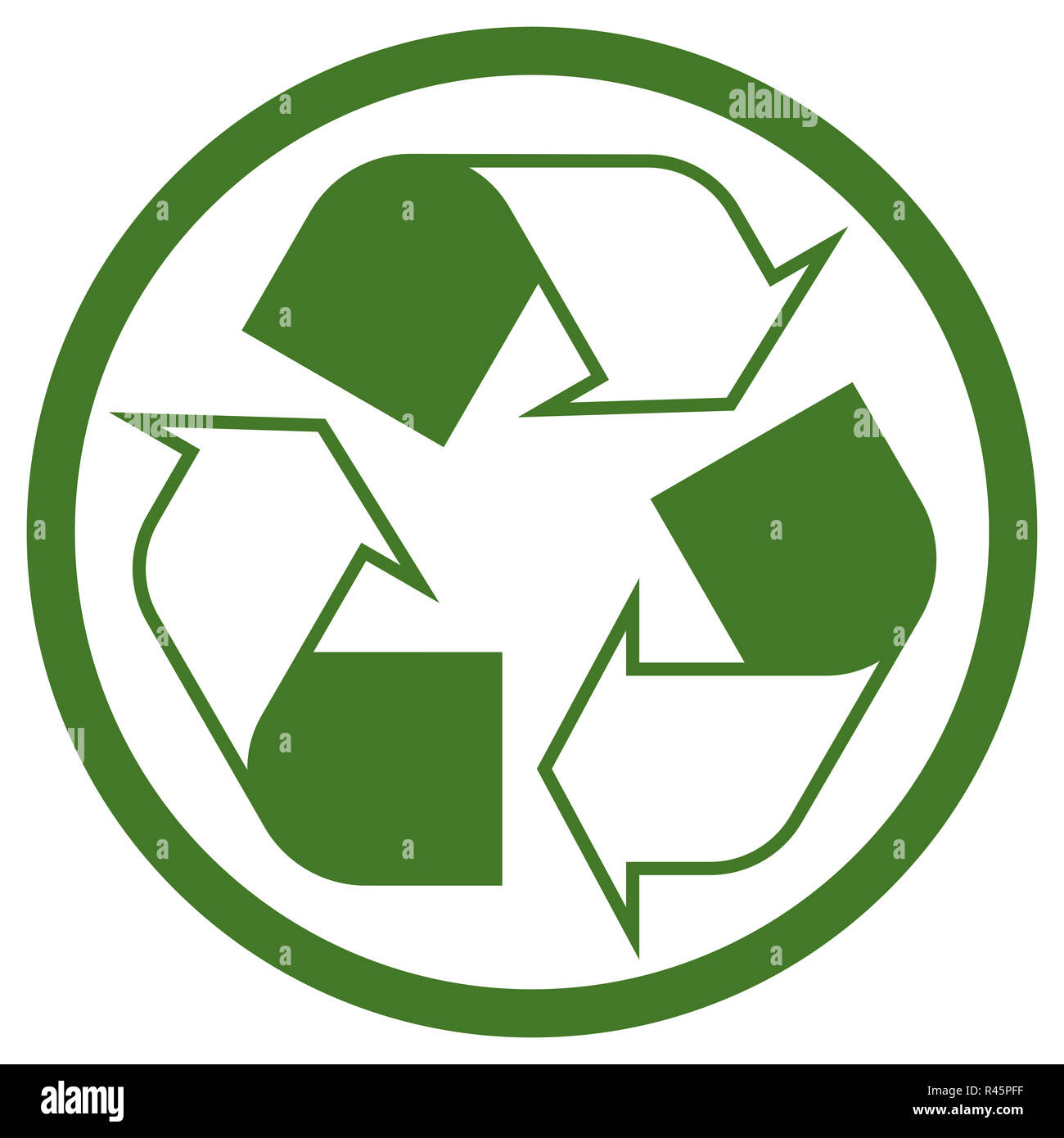 green recycling sign in circle Stock Photo Alamy