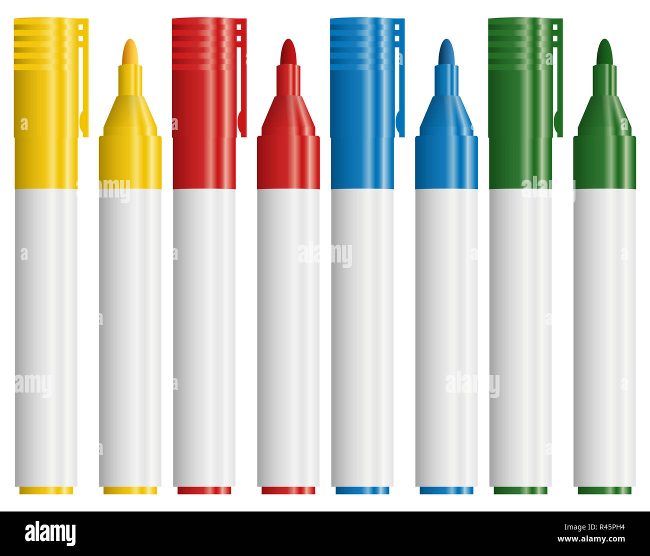 text markers in different colors Stock Photo