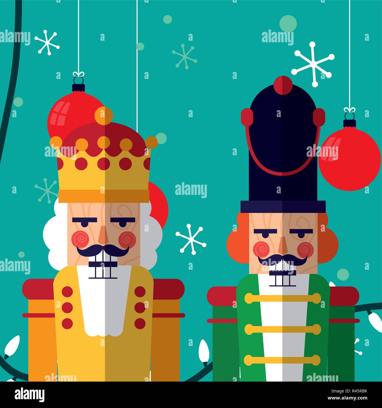 Christmas nutcrackers icon over blue background, vector illustration Stock Vector