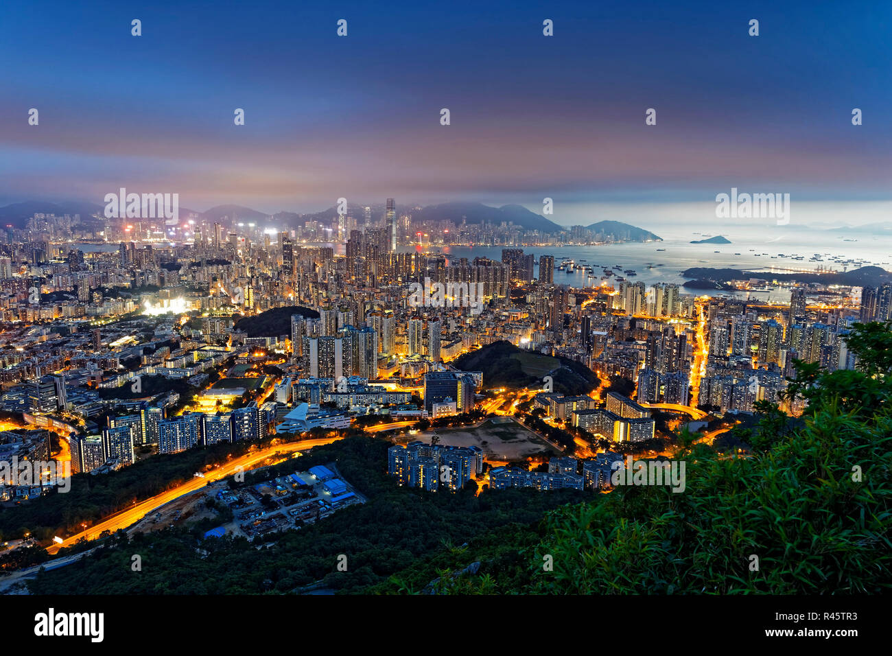 Hong Kong City Sunset Stock Photo - Alamy