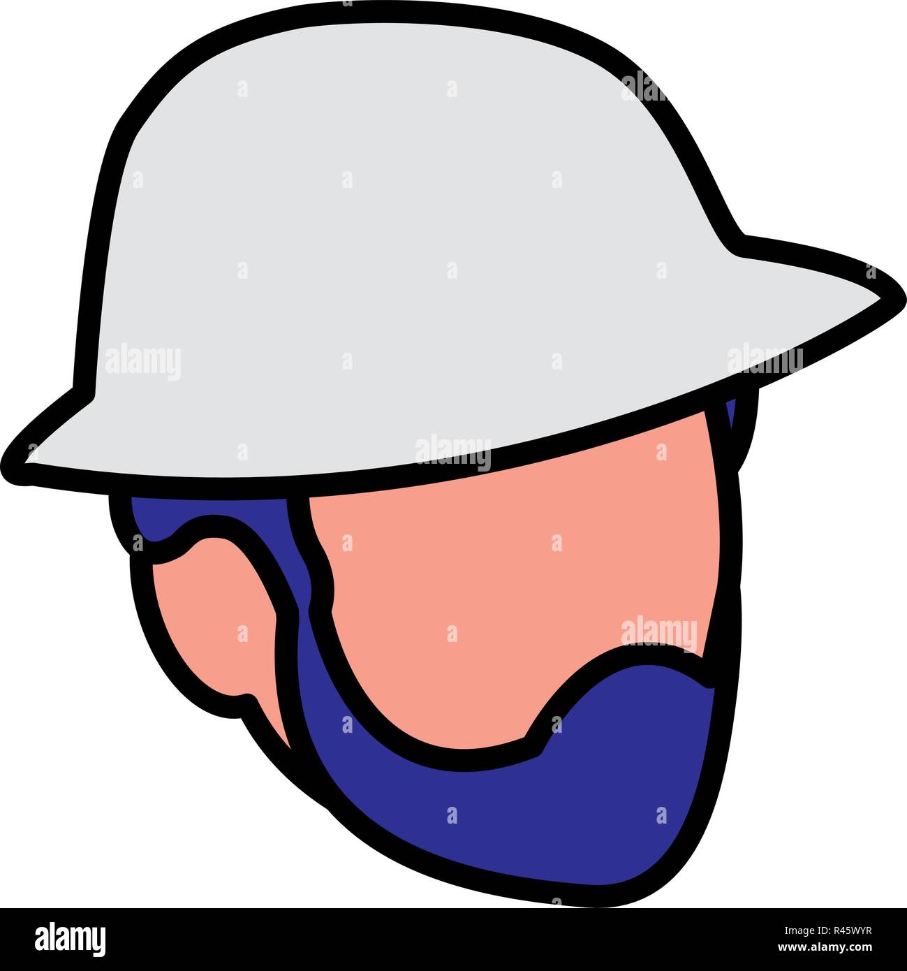 young man with beard head character vector illustration design Stock ...