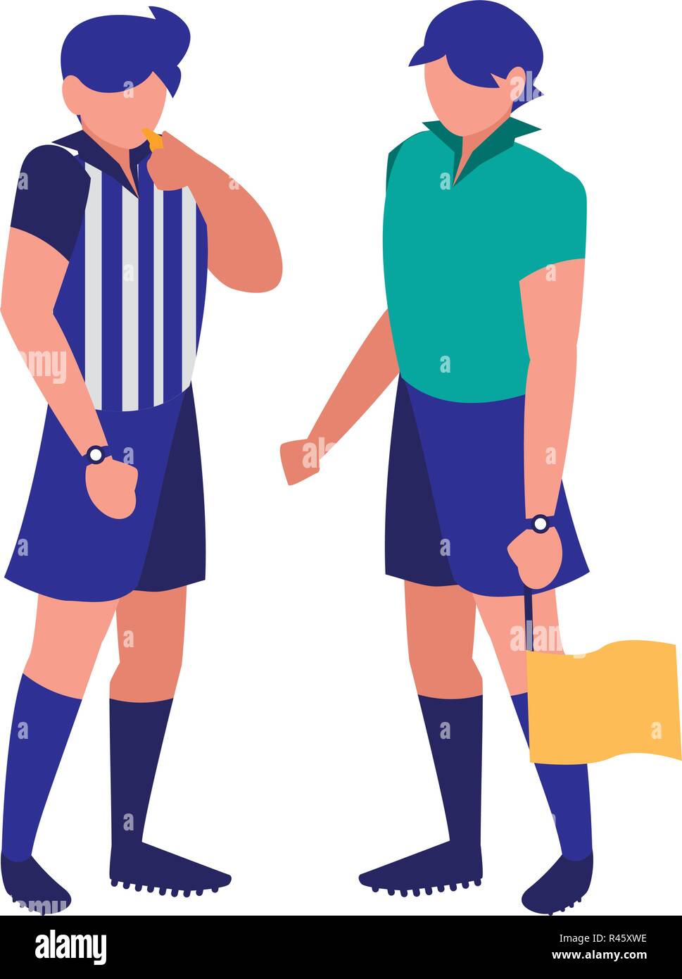 Soccer Assistant Referees Over White Background Colorful Design Vector Illustration Stock 7024