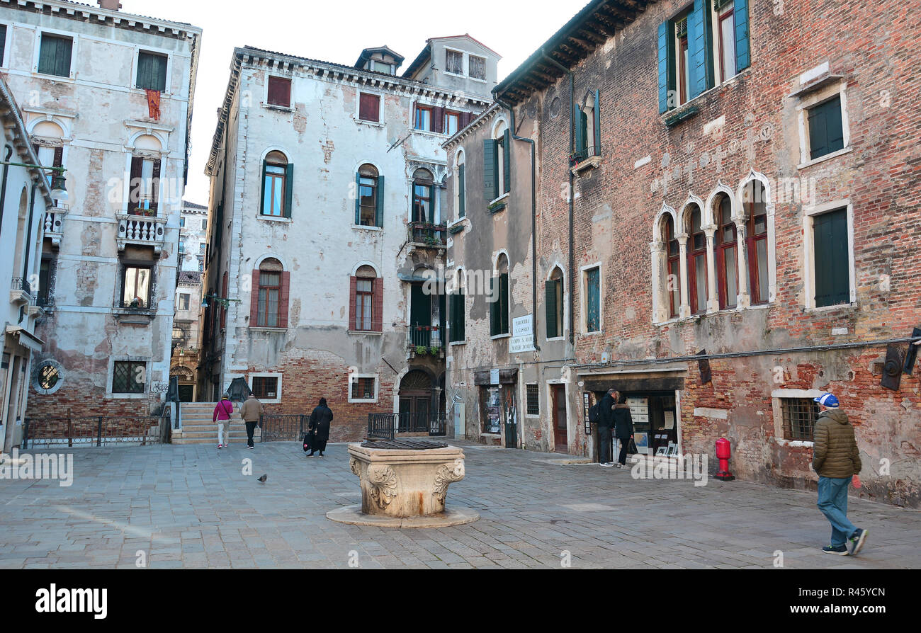 The Always Beautiful And Romantic Venice the Rialto District Stock