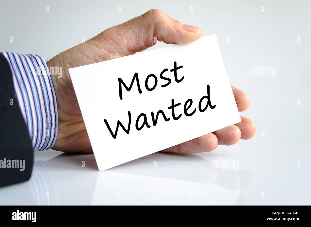 Most wanted text concept Stock Photo - Alamy