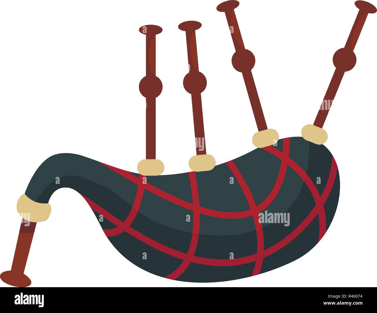 Bagpipes icon. Flat illustration of bagpipes vector icon for web
