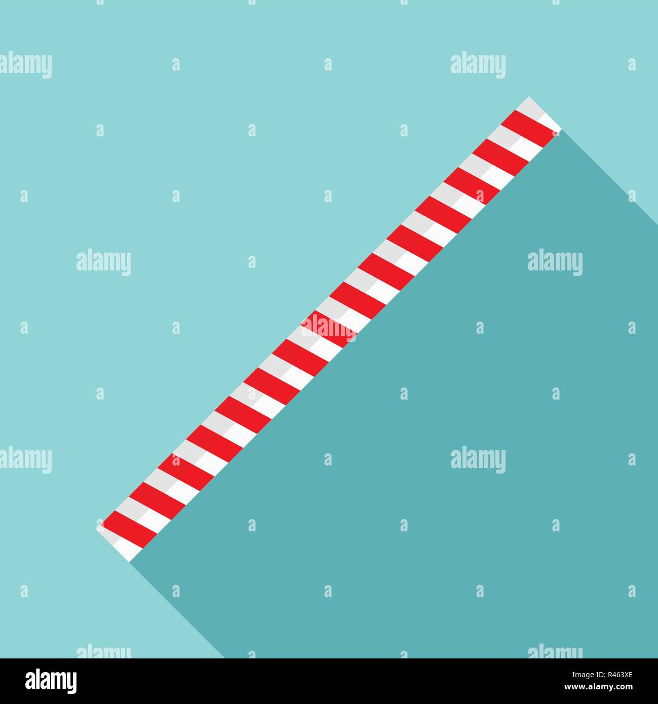 Striped drink straw icon. Flat illustration of striped drink straw ...