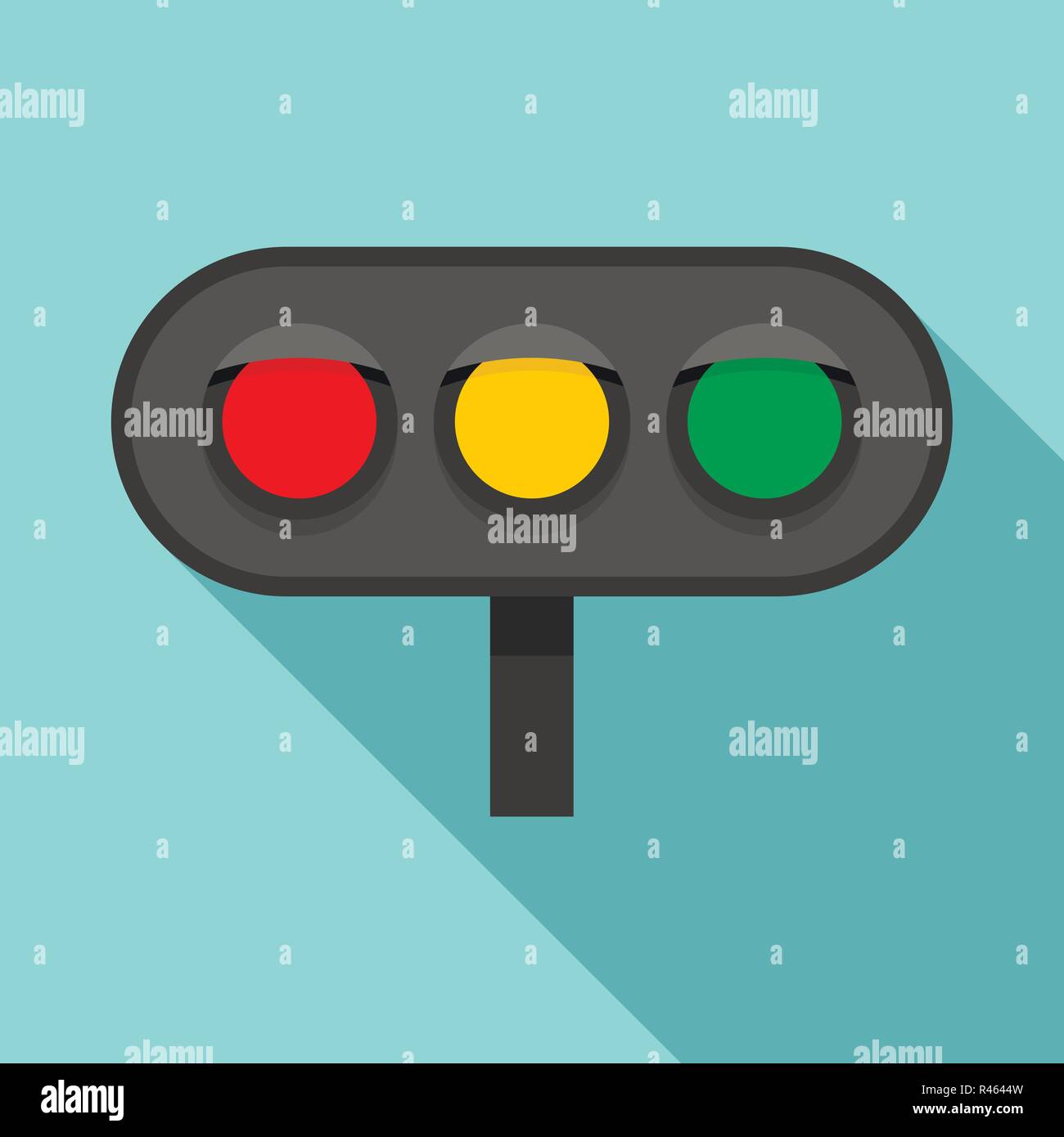 Horizontal traffic lights icon. Flat illustration of horizontal traffic