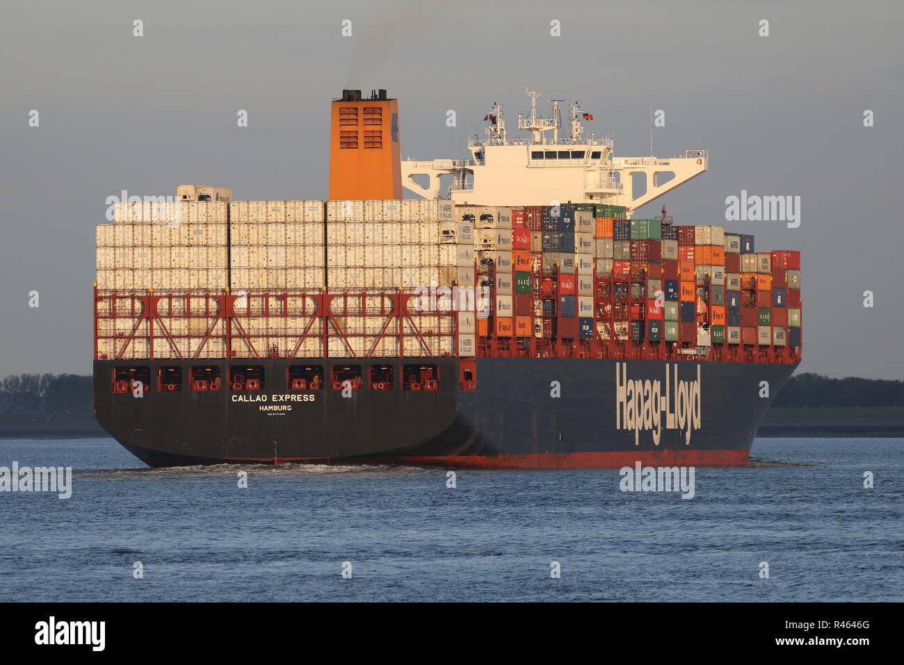 The container ship Callao Express passes on 19 October 2018 Terneuzen and  continues towards Antwerp Stock Photo - Alamy