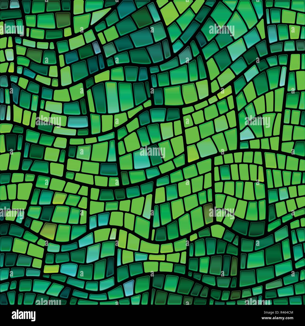 abstract vector stained-glass mosaic background - green and teal Stock ...